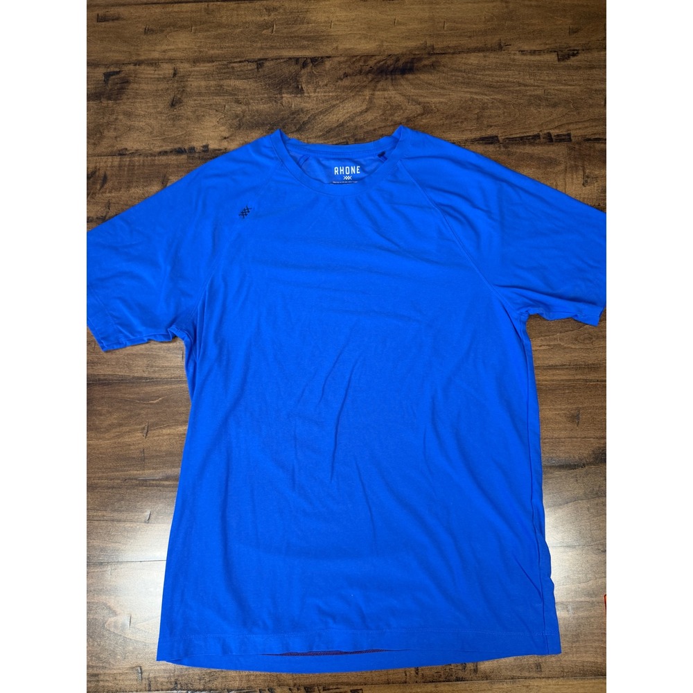 Rhone Reign Short Sleeve Training Shirt Mens Medium Blue Raglan Active Tee